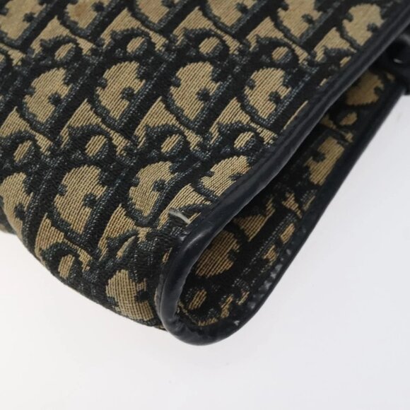 Christian Dior Trotter Canvas Shoulder Bag Navy Gold Auth 126267 - Picture 5 of 16